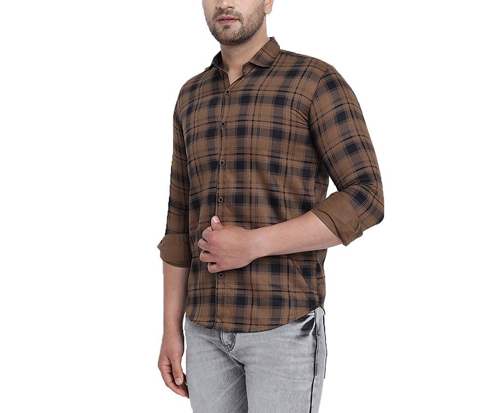 3 (3) Custom Heavy-Duty Sherpa Lined Plaid Flannel Shirt Jacket Wholesale Winter Exporter - Image 1